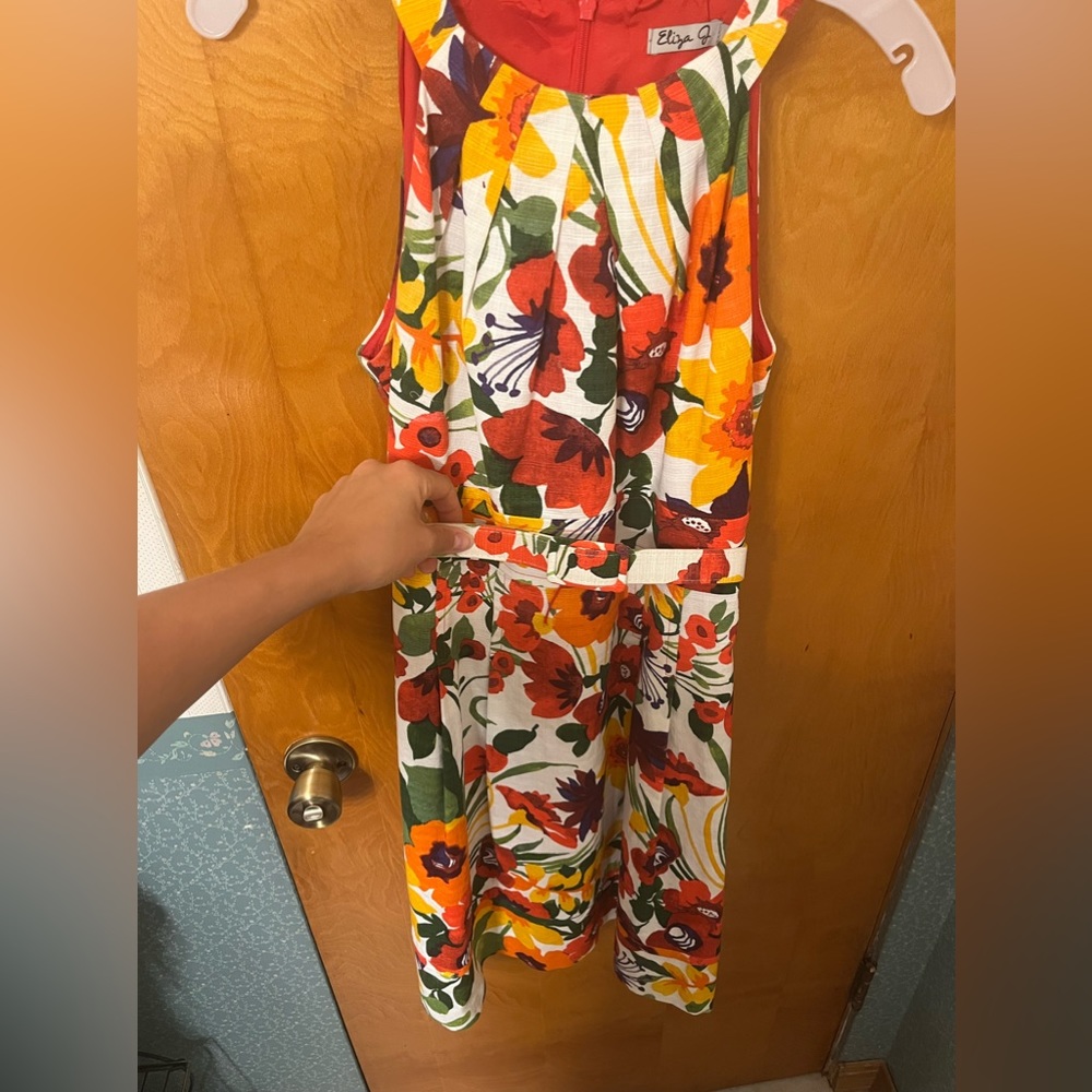 Eliza J Floral Belted Dress